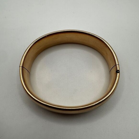 1950s Victorian Revival Etched Floral Gold filled clamper cuff bracelet, FMCO! - Picture 5 of 10